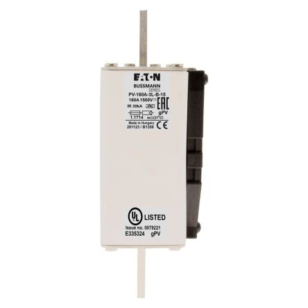 Eaton 160A Tag Fuse, 2XL, 1.5kV, 166mm [PV-160A-2XL-3B-15]; 282-6508