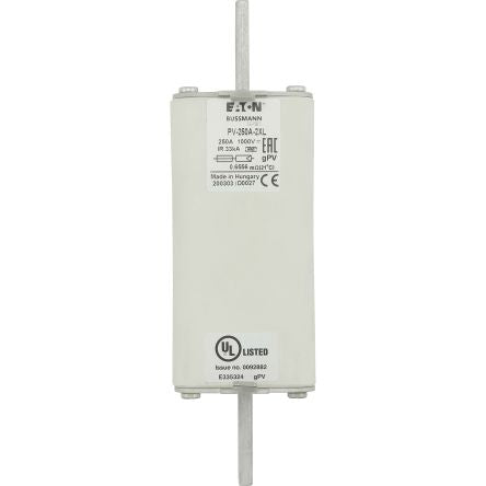 Eaton 250A Tag Fuse, 2XL, 1kV, 205mm [PV-250A-2XL]; 282-6516