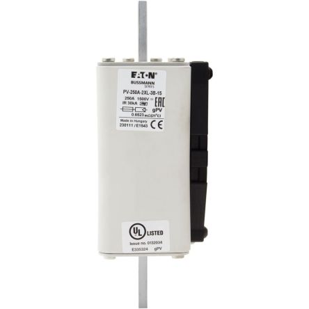 Eaton 250A Tag Fuse, 2XL, 1.5kV, 166mm [PV-250A-2XL-3B-15]; 282-6519