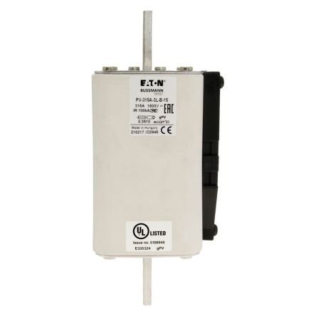 Eaton 315A Tag Fuse, 3L, 1.5kV, 170mm [PV-315A-3L-B-15]; 282-6526