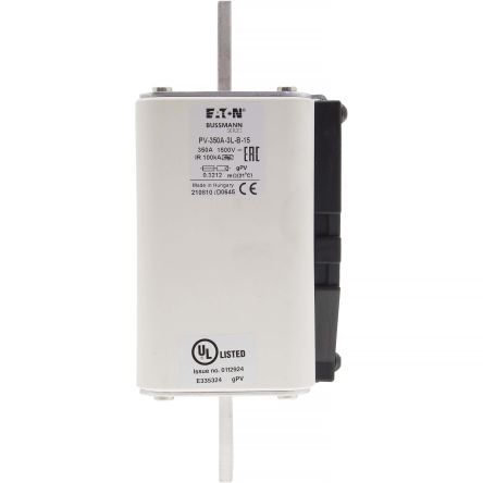 Eaton 350A Tag Fuse, 3L, 1.5kV, 170mm [PV-350A-3L-B-15]; 282-6529