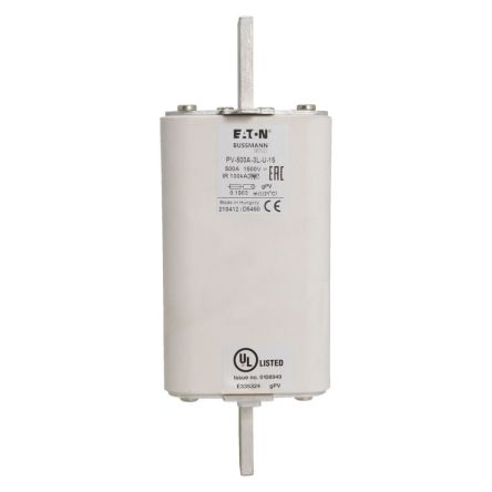 Eaton 500A Tag Fuse, 3L, 1.5kV, 205mm [PV-500A-3L-U-15]; 282-6540
