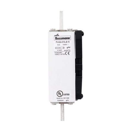 Eaton 63A Tag Fuse, 01XL, 1.5kV, 163mm [PV-63A-01XL-B-15]; 282-6547