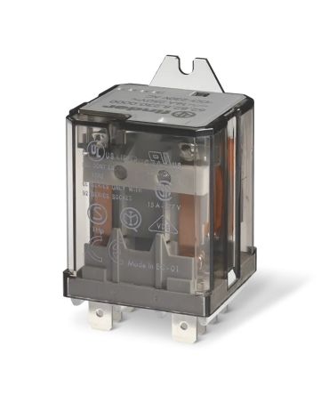 Finder Flange Mount Power Relay, 12V dc Coil, 16A Switching Current, DPST-NO [628290124300]; 282-6685