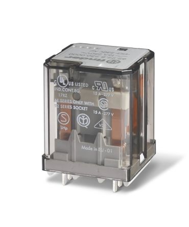 Finder Flange Mount Power Relay, 12V dc Coil, 16A Switching Current, 3PST [628390124300]; 282-6693