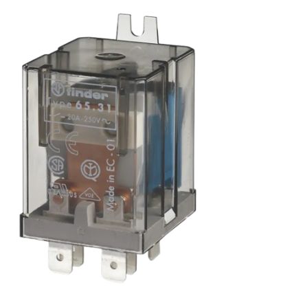 Finder Flange Mount Power Relay, 230V ac Coil, 30A Switching Current, SPDT [653182304300]; 282-6699
