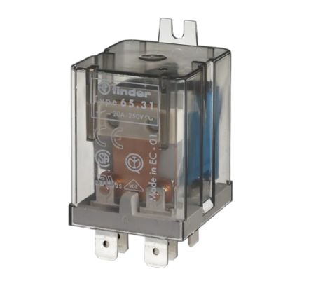 Finder Flange Mount Power Relay, 12V dc Coil, 30A Switching Current, SPST [653190124300]; 282-6700