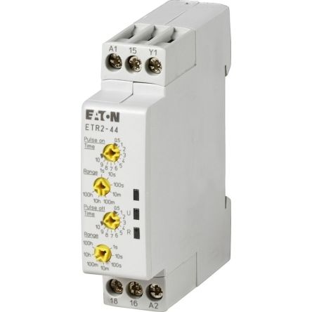 Eaton 262730 ETR2 Series Timer Relay, 240V ac, 1-Contact, 0.05 → 360000s [262730 ETR2-44]; 282-7119