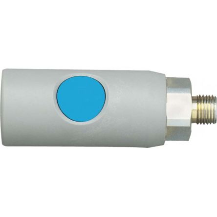 SAM Zinc Plated Steel Male Pneumatic Quick Connect Coupling, 3/8 in Male 8mm Thread [PN-2143]; 283-0104
