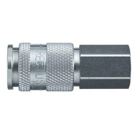 Legris Nickel Plated Brass Female Pneumatic Quick Connect Coupling, BSPP 1/8 in Female 23mm Female Thread [18KAIW13MPN]; 283-1246