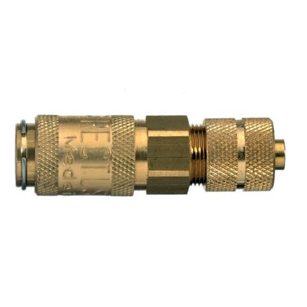 Legris Nickel Plated Brass Female, Male Pneumatic Quick Connect Coupling, 10mm Hose Barb [20KAKO06MPN]; 283-1274