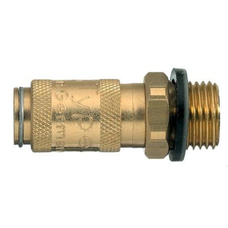 Legris Nickel Plated Brass Male Pneumatic Quick Connect Coupling, M5 Male 10mm Male Thread [20KBAM05MPN]; 283-1276