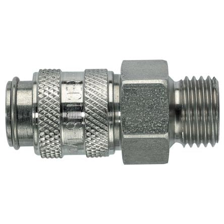 Legris Stainless Steel Male Pneumatic Quick Connect Coupling, 1/8 in Male 16mm Male Thread [21KAAW10EVX]; 283-1299