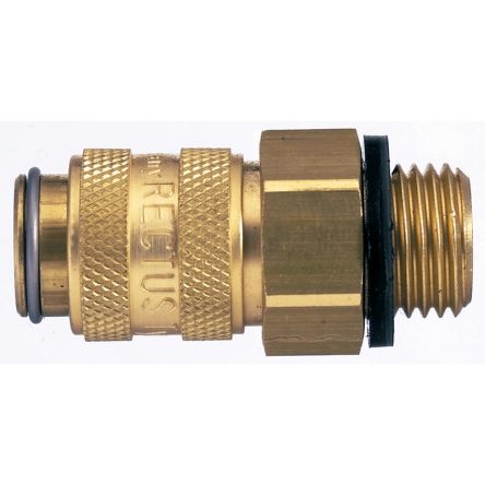Legris Nickel Plated Brass Male Pneumatic Quick Connect Coupling, G 1/8 Male 16mm Male Thread [21KAAW10MPN]; 283-1300