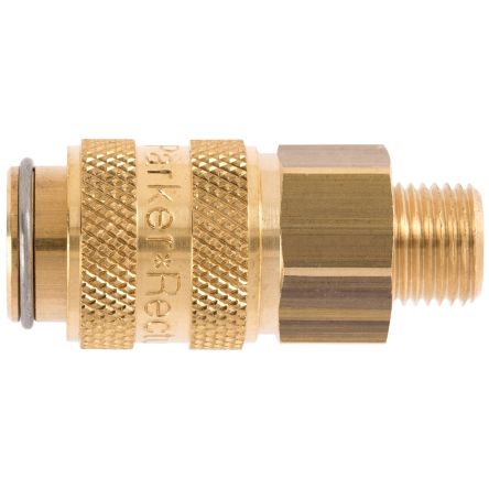 Legris Nickel Plated Brass Female Pneumatic Quick Connect Coupling, BSPP 1/4 in Male 16mm Female Thread [21KBAW13MPN]; 283-1316