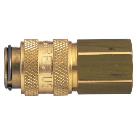Legris Nickel Plated Brass Female Pneumatic Quick Connect Coupling, 1/8 in Female 16mm Female Thread [21KBIW10MPN]; 283-1319