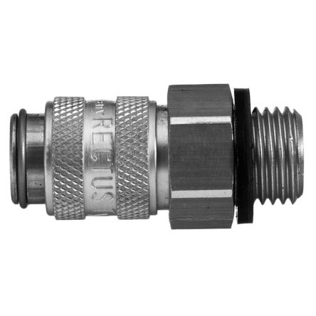 Legris Nickel Plated Brass Female Pneumatic Quick Connect Coupling, 1/4 in Male 16mm Female Thread [21KLAW13MPN]; 283-1329