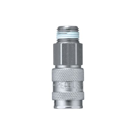 Legris Nickel Plated Brass Male Pneumatic Quick Connect Coupling, BSPP 3/8 in Male 23mm Male Thread [23KAAW17MPN]; 283-1365