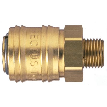 Legris Nickel Plated Brass Male Pneumatic Quick Connect Coupling, BSPP 3/8 in Male 25mm Male Thread [24KAAW17MPN]; 283-1393