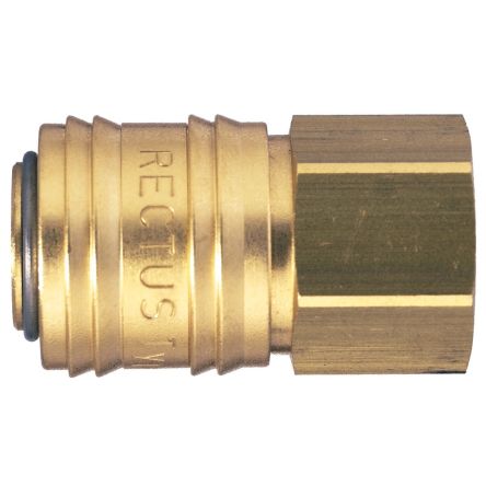Legris Nickel Plated Brass Female Pneumatic Quick Connect Coupling, 1/2 in Female 25mm Female Thread [24KAIW21MPN]; 283-1398