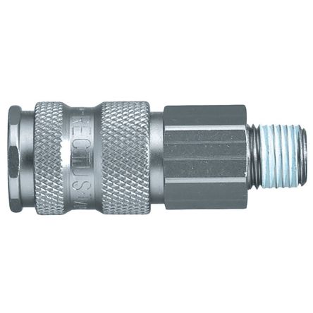 Legris Nickel Plated Brass Male Pneumatic Quick Connect Coupling, BSPT 3/8 in Male 23mm Male Thread [25KAAK17MPN]; 283-1413