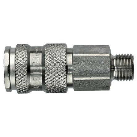 Legris Stainless Steel Male Pneumatic Quick Connect Coupling, BSPP 1/4 in Male 23mm Male Thread [25KAAW13EVX]; 283-1415