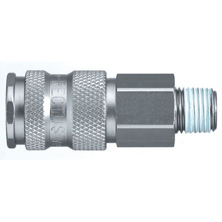 Legris Nickel Plated Brass Male Pneumatic Quick Connect Coupling, BSPP 3/8 in Male 23mm Male Thread [25KBAW17MPN]; 283-1429