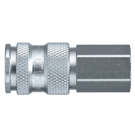 Legris Nickel Plated Brass Female Pneumatic Quick Connect Coupling, 1/4 in Female 23mm Female Thread [25KBIW13BPN]; 283-1432