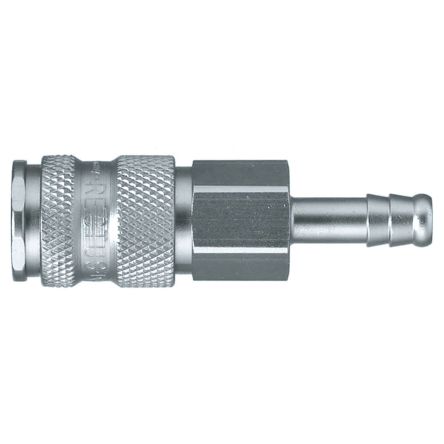 Legris Nickel Plated Brass Female, Male Pneumatic Quick Connect Coupling, 23mm Hose Barb [25KBTF10MPN]; 283-1439
