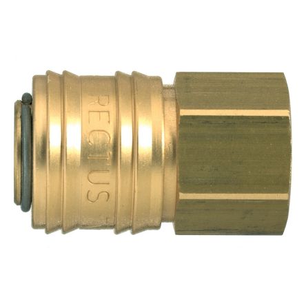Legris Nickel Plated Brass Female Pneumatic Quick Connect Coupling, BSPP 1/8 in Female 25mm Female Thread [26KAIW13MPN]; 283-1483