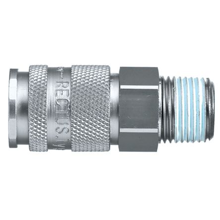 Legris Nickel Plated Brass Male Pneumatic Quick Connect Coupling, 3/4 in Male 27mm Male Thread [27KAAK26MPN]; 283-1501