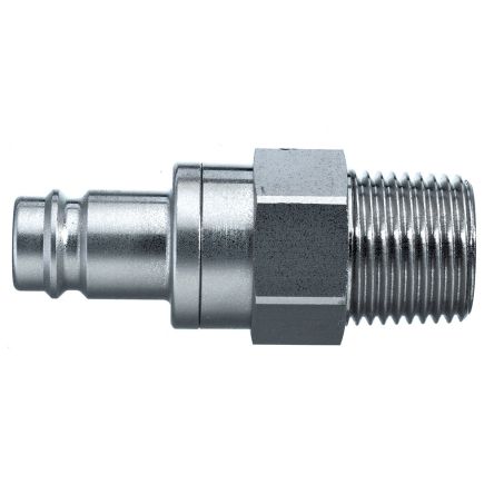 Legris Nickel Plated Brass Male Pneumatic Quick Connect Coupling, BSPT 1/2 in Male Male Thread [27SBAK21MPN]; 283-1512