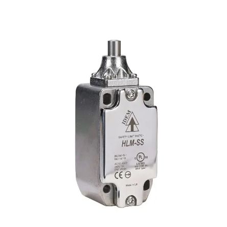 IDEM HLM-SS Series Pin Plunger Safety Limit Switch, 2NC, 2NO, IP67, IP69K, 2NO/2NC, Stainless Steel Housing, 240V ac [175101]; 283-1621