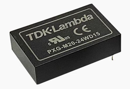 TDK-Lambda PXG-M DC-DC Converter, ±12V dc/ ±0.625A Output, 9 → 36 V dc Input, 15W, PCB Mount, +105°C Max Temp [PXG-M15-24WD12]; 283-1811