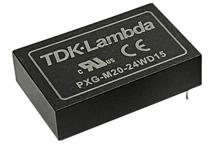 TDK-Lambda PXG-M DC-DC Converter, 5V dc/ 4A Output, 9 → 36 V dc Input, 20W, PCB Mount, +105°C Max Temp -40°C Min [PXG-M20-24WS05]; 283-1824