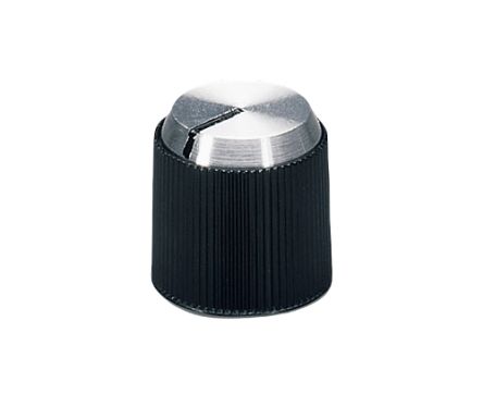 OKW 14.1mm Black Potentiometer Knob for 4mm Shaft Round Shaft, A1314240 [A1314240]; 283-2020