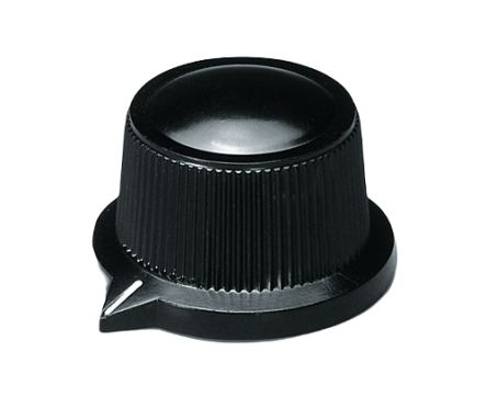 OKW 29mm Black Potentiometer Knob for 6mm Shaft Round Shaft, A1319560 [A1319560]; 283-2022