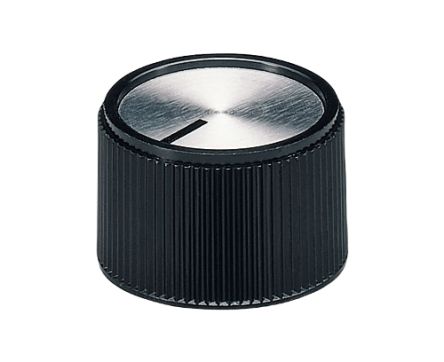 OKW 20mm Black Potentiometer Knob for 6mm Shaft Round Shaft, A1320260 [A1320260]; 283-2024