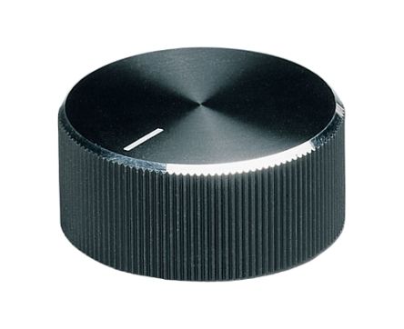 OKW 18.6mm Black Potentiometer Knob for 6mm Shaft Round Shaft, A1418260 [A1418260]; 283-2026