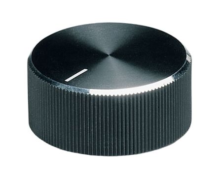 OKW 33mm Black Potentiometer Knob for 6mm Shaft Splined, A1432260 [A1432260]; 283-2027