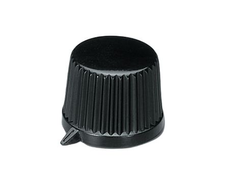 OKW 19.9mm Black Potentiometer Knob for 6mm Shaft Round Shaft, A1613560 [A1613560]; 283-2029