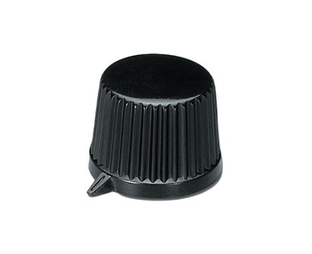 OKW 11.4mm Black Potentiometer Knob for 4mm Shaft Round Shaft, A1685540 [A1685540]; 283-2030