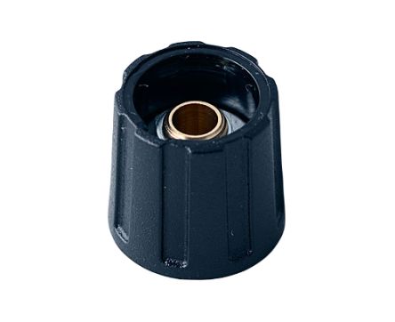 OKW 16mm Black Potentiometer Knob for 6mm Shaft Round Shaft, A2516060 [A2516060]; 283-2032
