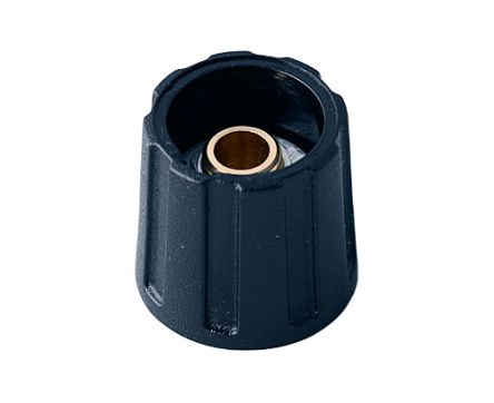 OKW 16mm Black Potentiometer Knob for 6.35mm Shaft Round Shaft, A2516630 [A2516630]; 283-2033