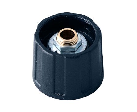 OKW 20mm Black Potentiometer Knob for 6mm Shaft Round Shaft, A2520060 [A2520060]; 283-2035