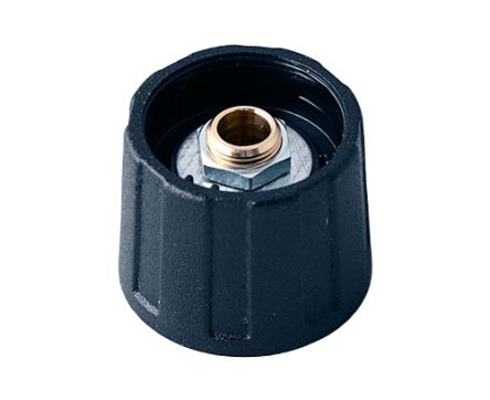 OKW 20mm Black Potentiometer Knob for 6.35mm Shaft Round Shaft, A2520630 [A2520630]; 283-2036