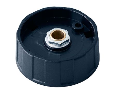 OKW 40mm Black Potentiometer Knob for 6mm Shaft Round Shaft, A2540060 [A2540060]; 283-2040