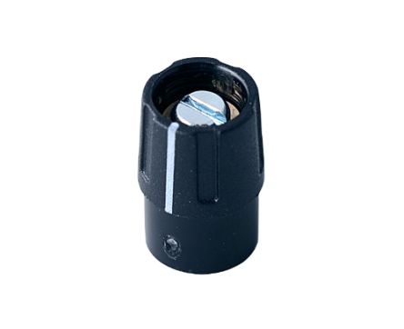 OKW 9mm Black Potentiometer Knob for 6mm Shaft Round Shaft, A2609040 [A2609040]; 283-2042