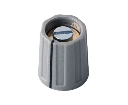 OKW 13mm Grey Potentiometer Knob for 6mm Shaft Round Shaft, A2613048 [A2613048]; 283-2043