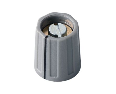 OKW 13mm Grey Potentiometer Knob for 6mm Shaft Round Shaft, A2613068 [A2613068]; 283-2044